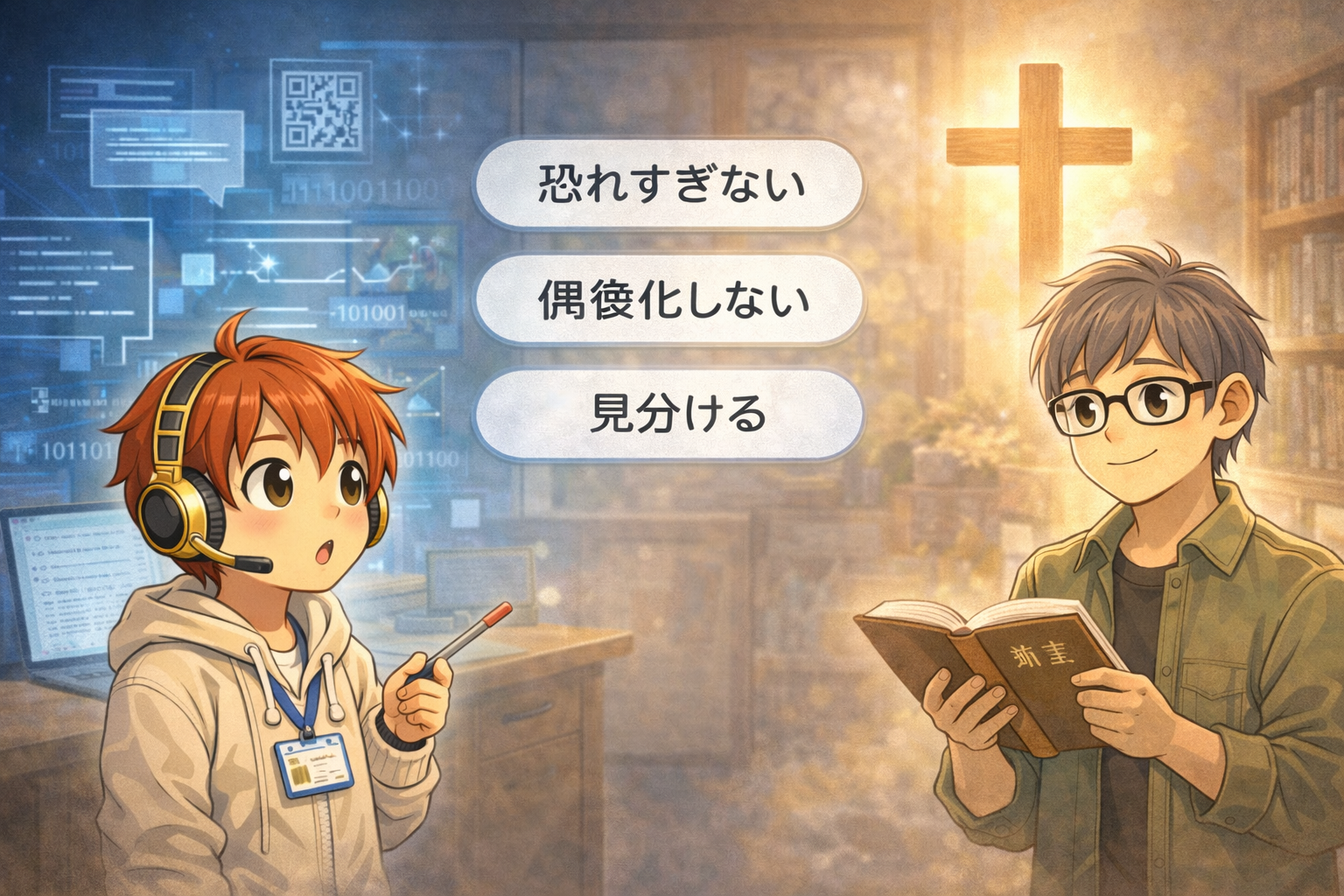 AIと黙示録を見分けるための態度を示す図